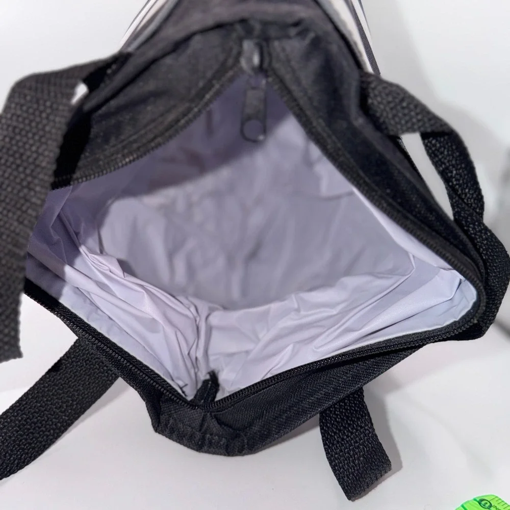 True Living Small Black White Striped Insulated Lunch Bag Preppy Tote